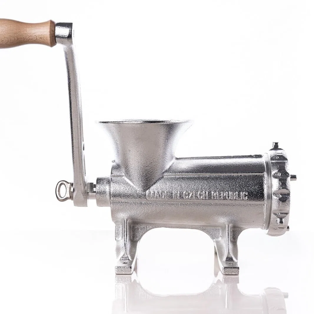 Picadora manual de carne tamaño 32 de hierro fundido – picadora de carne profesional manual con disco perforado de 4,5 mm – para carne picada, embutidos, cocina, carnicería y gastronomía