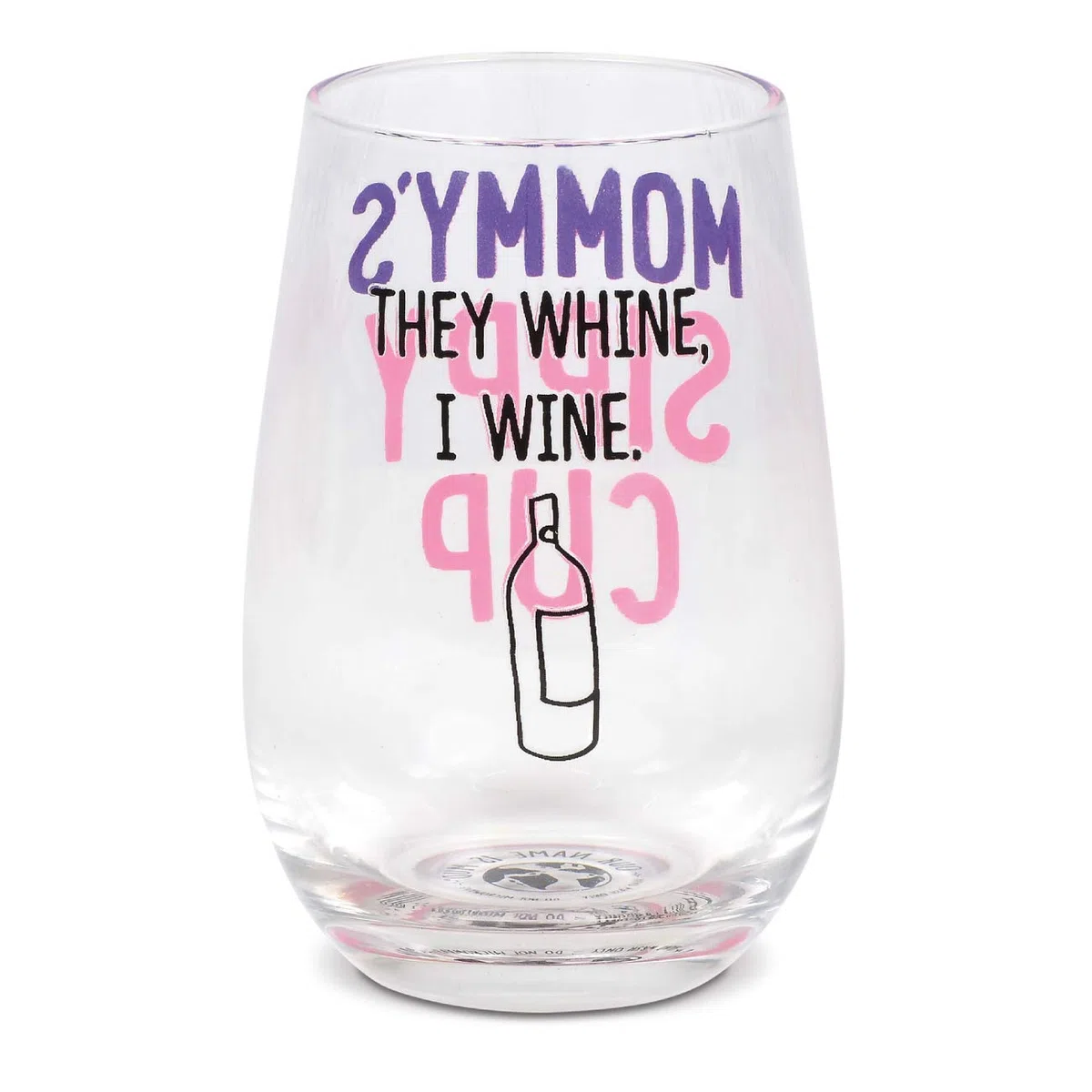 ENESCO Our Name is Mud Mommy's Sippy Cup Copa de Vino sin Tallo, Vidrio, Transparente