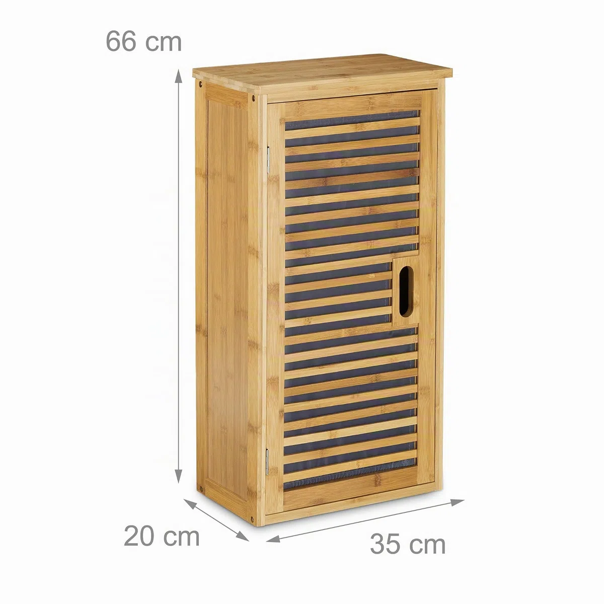 Armario de Pared con 1 Estante Flexible Hecho de bambú Baño Salón o Pasillo con Medidas 66 x 35 x 20 cm, Natural