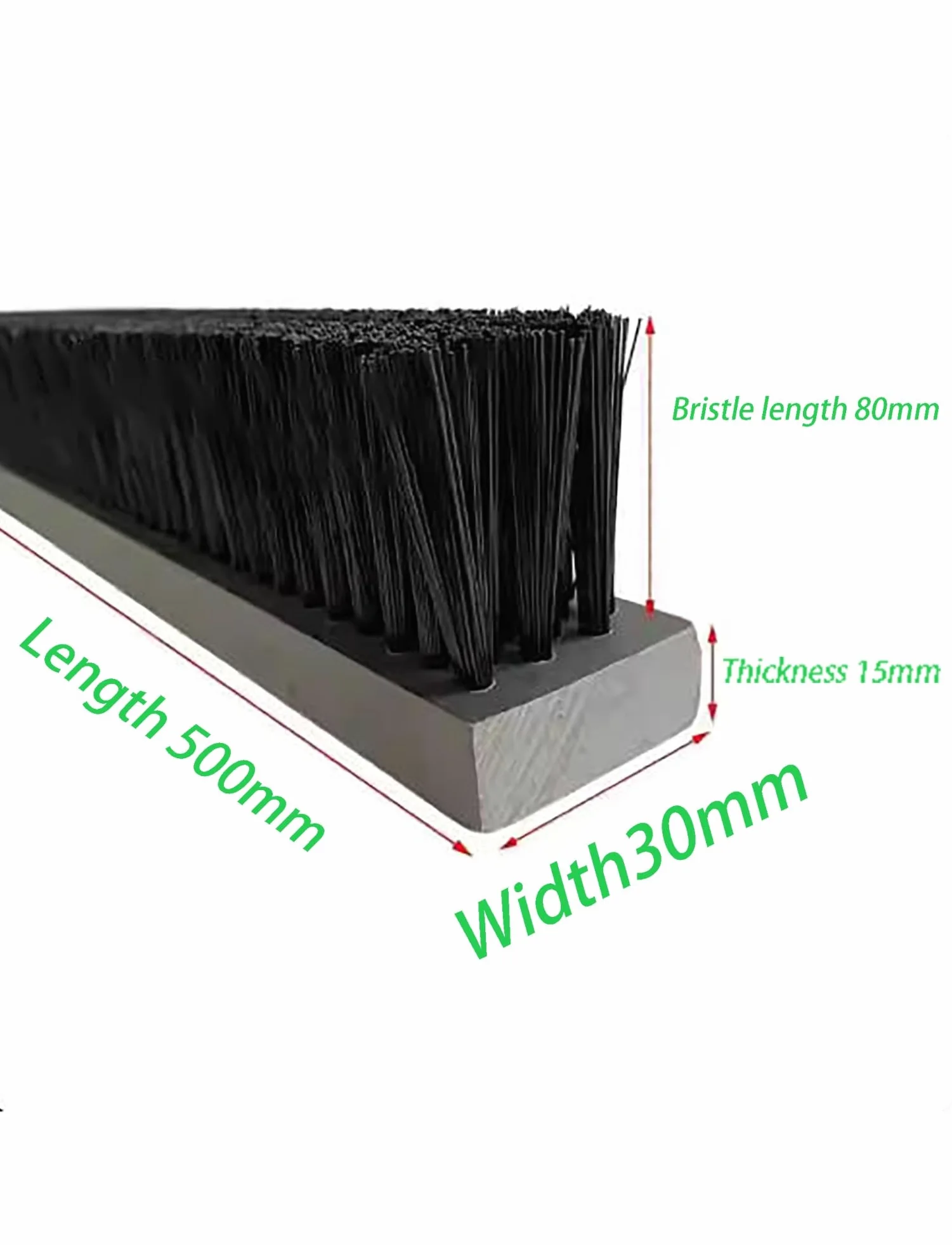 Tiras de cepillo de nailon industrial para una limpieza eficaz de maquinaria y eliminación de desechos (5-1000 x 50 x 30 x 50 mm)
