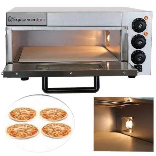 {ep-1st} horno de Pizza (acero inoxidable, 4 x 20 cm horno de Pizza profesional horno a Pizza acero inoxidable horno A tatre Flambée