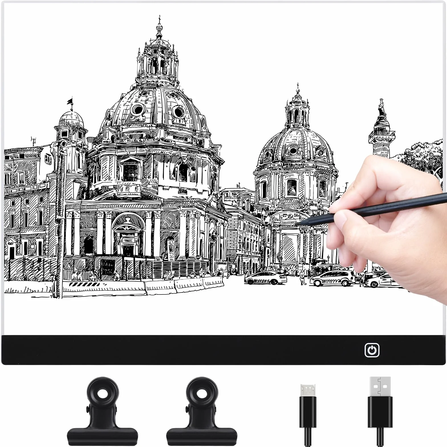 Coolzon Almohadilla de luz A3 para dibujar y pintura de diamantes, con 3 brillos ajustables y interruptor táctil