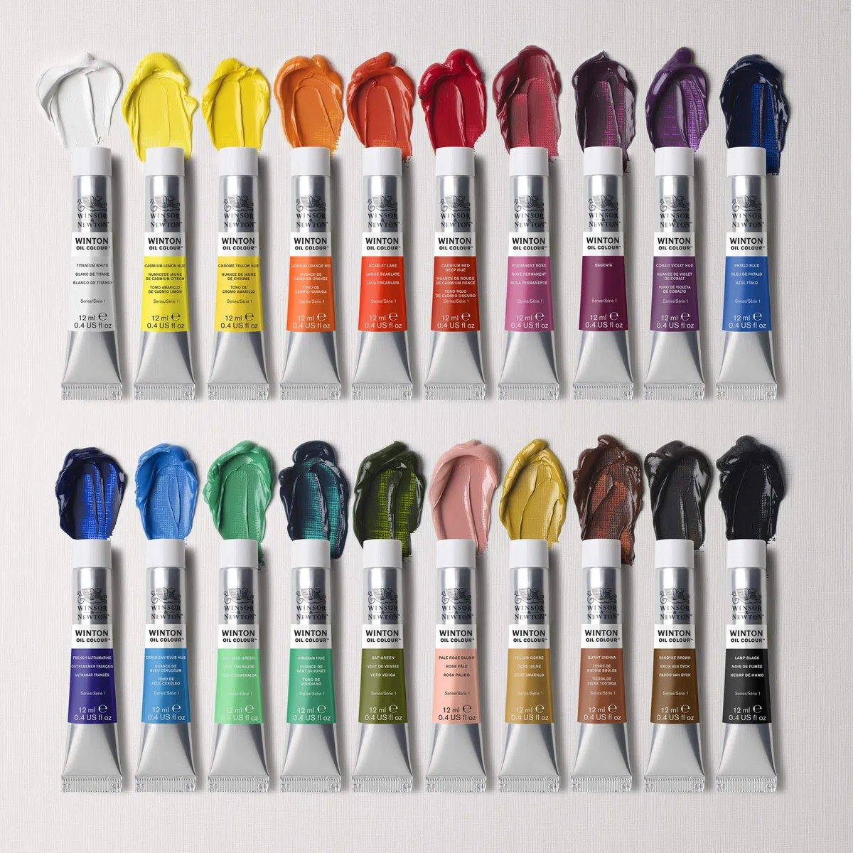 Winsor & Newton Winton - Set de 20 Tubos de Óleo de 12ml en Colores Surtidos para Iniciación a la Pintura