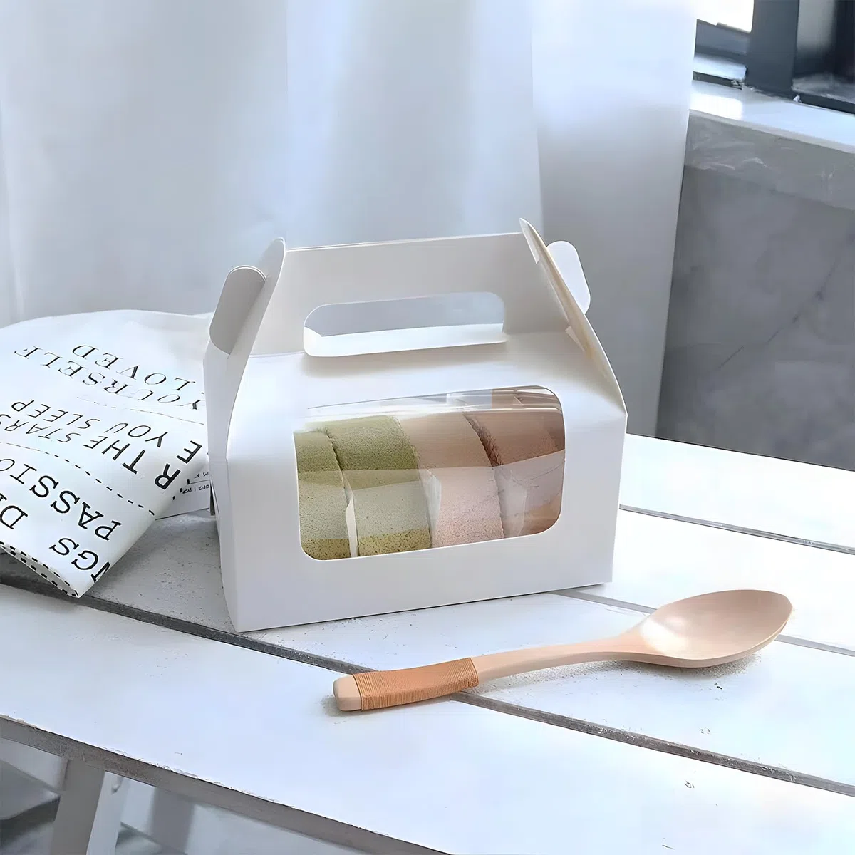 30 cajas de regalo de panadería transparente grande de 10.6 x 3.7 x 3 pulgadas con cartón, caja de regalo de caramelos, cajas de regalo para regalos, fiestas, galletas, pasteles, cupcakes,