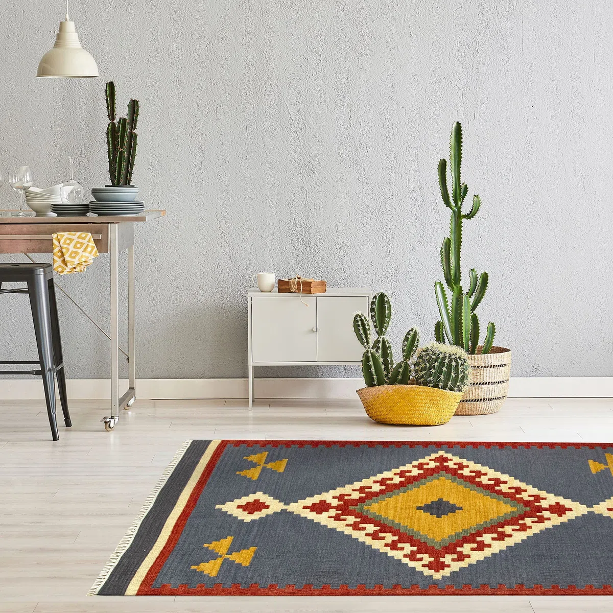 HAMID - Alfombra Kilim Lori con Diseño Moderno - 100% Lana - Alfombra Tejida a Mano - Alfombra de Pasillo, Salón, Dormitorio, Sala de Estar, Entrada (D.1, 170x110 cm)…