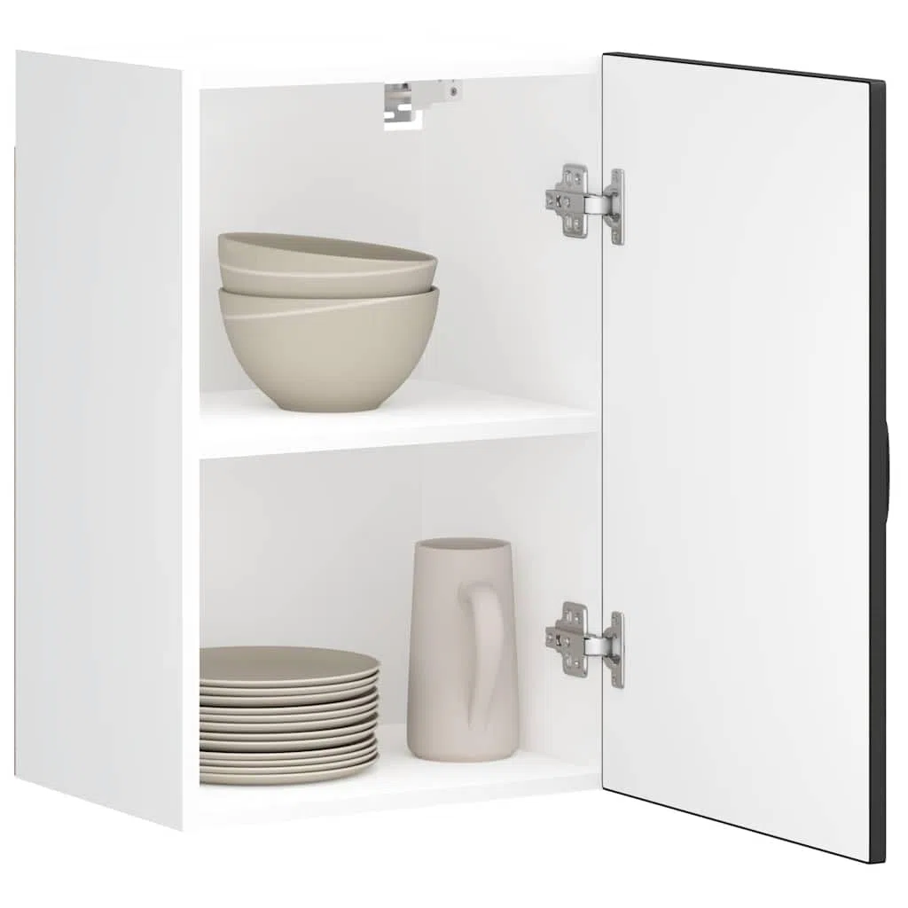 vidaXL Armario de Pared para Cocina Kalmar Madera de ingeniería Negra, Unidad de Pared de Cocina, gabinete para Pared de Cocina, gabinetes de Pared con Puertas