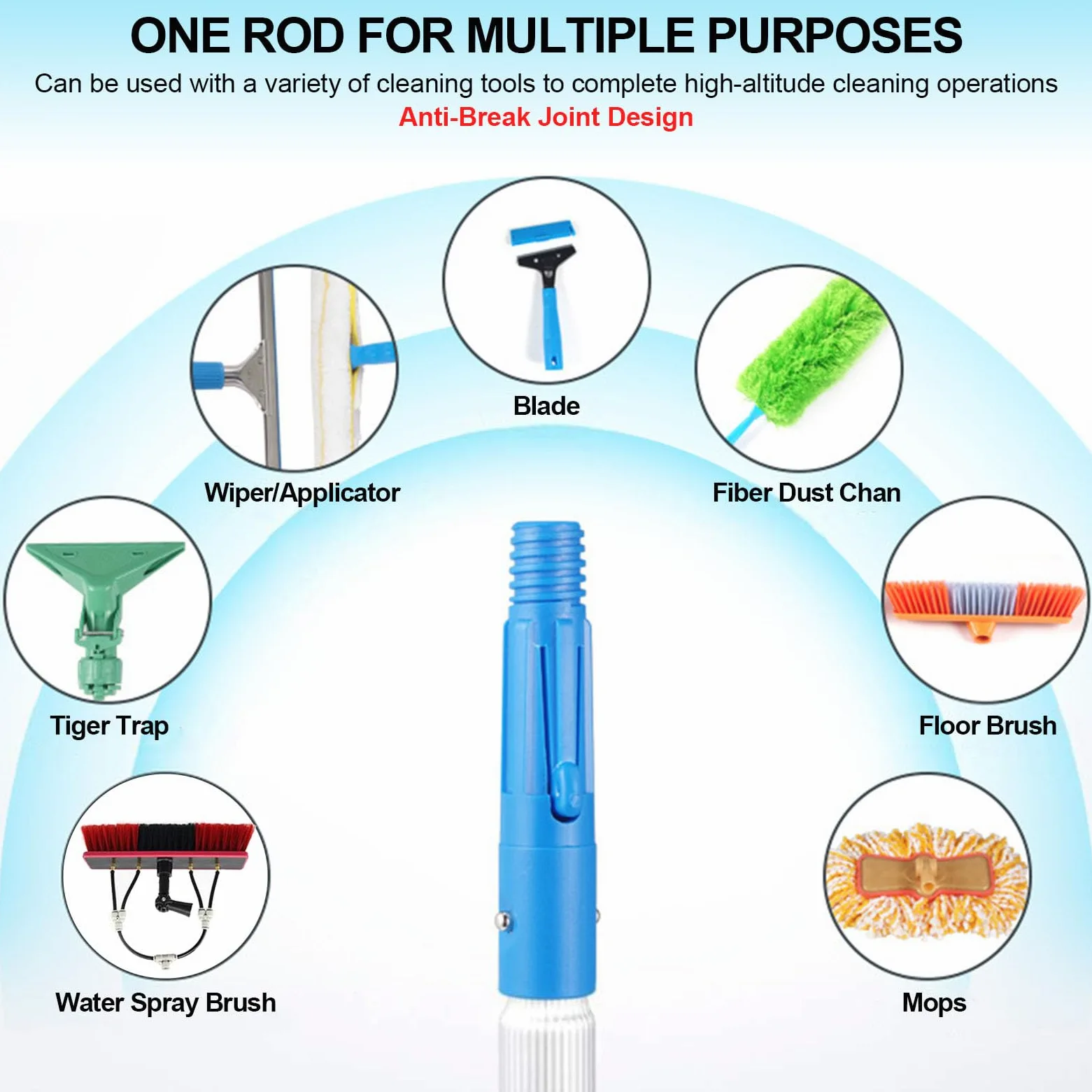 Kit de Limpieza de Ventanas con Suministro de Agua: pértiga Extensible de 3 m a 12 m con Cepillo de 35 cm para Ventanas Altas, techos, Coches y Suelos. Sistema de Cepillo con sumin