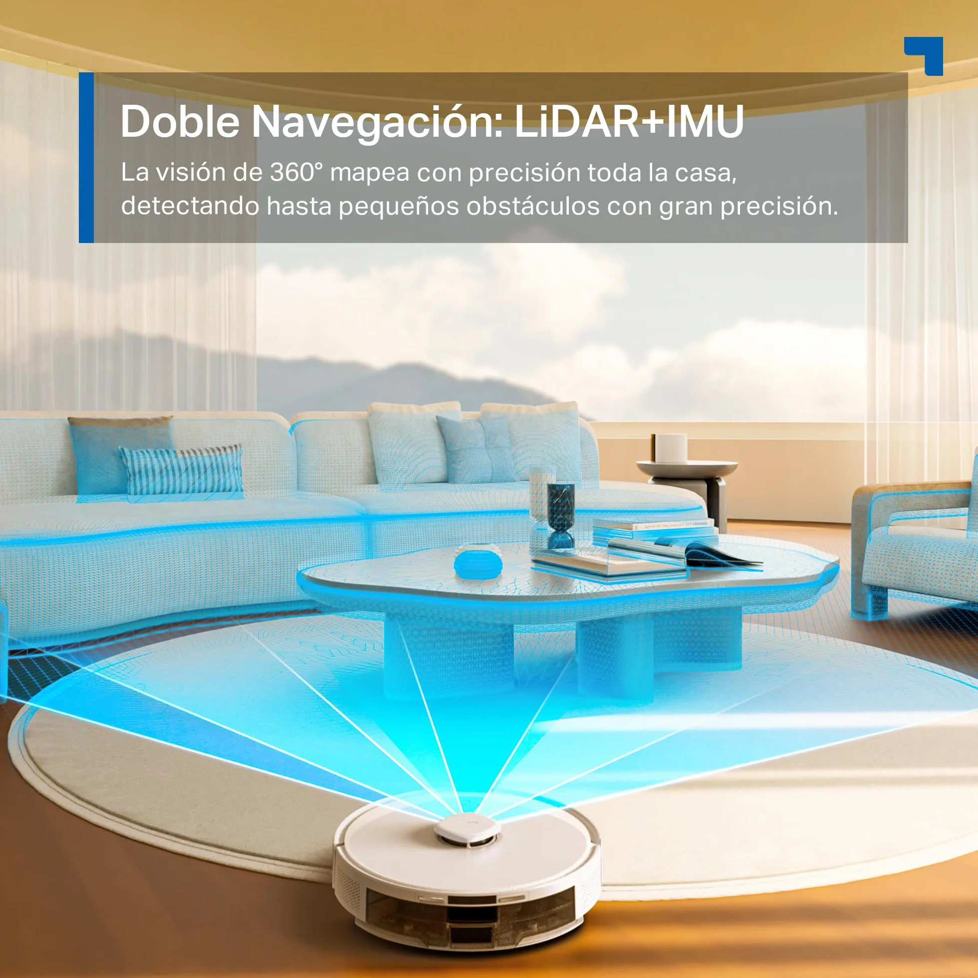 Tapo RV30 MAX Plus White-Robot Aspirador y Fregasuelos, Base Autolimpieza | Depósito 3L. Vaciado Automático. Navegación LiDAR+IMU. Detección de Obstáculos. Múltiples Funcion de Fregado. App Tapo.