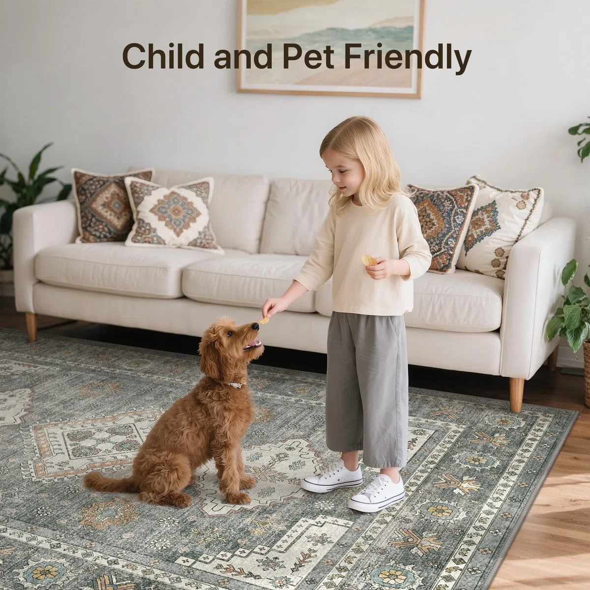 GENIMO Alfombra Salon Sin Peluche,Alfombra Cocina Lavable Antideslizante,Alfombra Pasillo de Dormitorio,Alfombra Silla Escritorio,Pasillo,Gris,80x200 cm