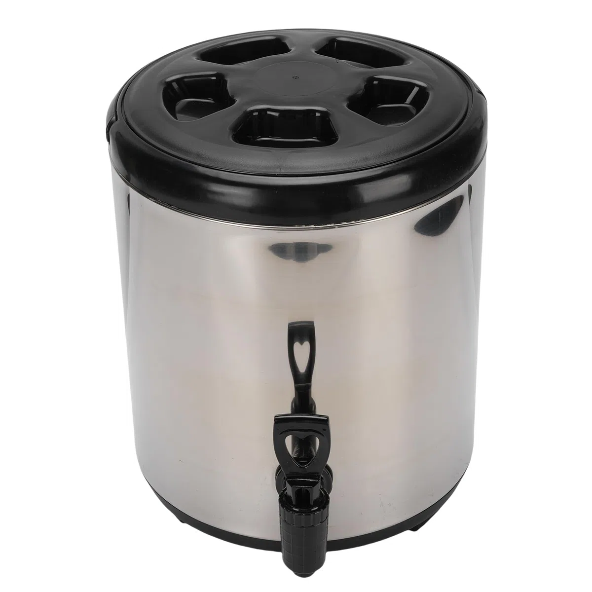 Yctze Dispensador de Bebidas Aislado de 6 Litros, Dispensador de Bebidas de Acero Inoxidable, de Grado Alimenticio 304 con Función de Frío Caliente, Ideal para Leche, té, Jugo y Sopa (SILVER)