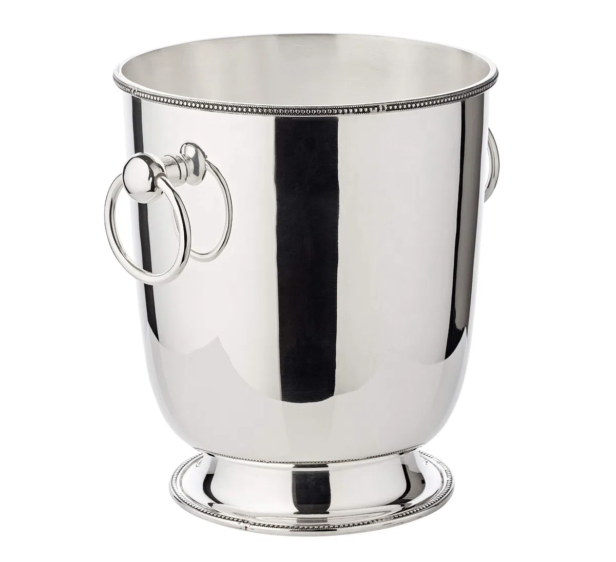 EDZARD Champanera Perla (H 22 cm, Ø 18 cm), plateada gruesa, de doble pared, con asas, para 1 botella – enfriador de vino, enfriador de botellas, cubitera