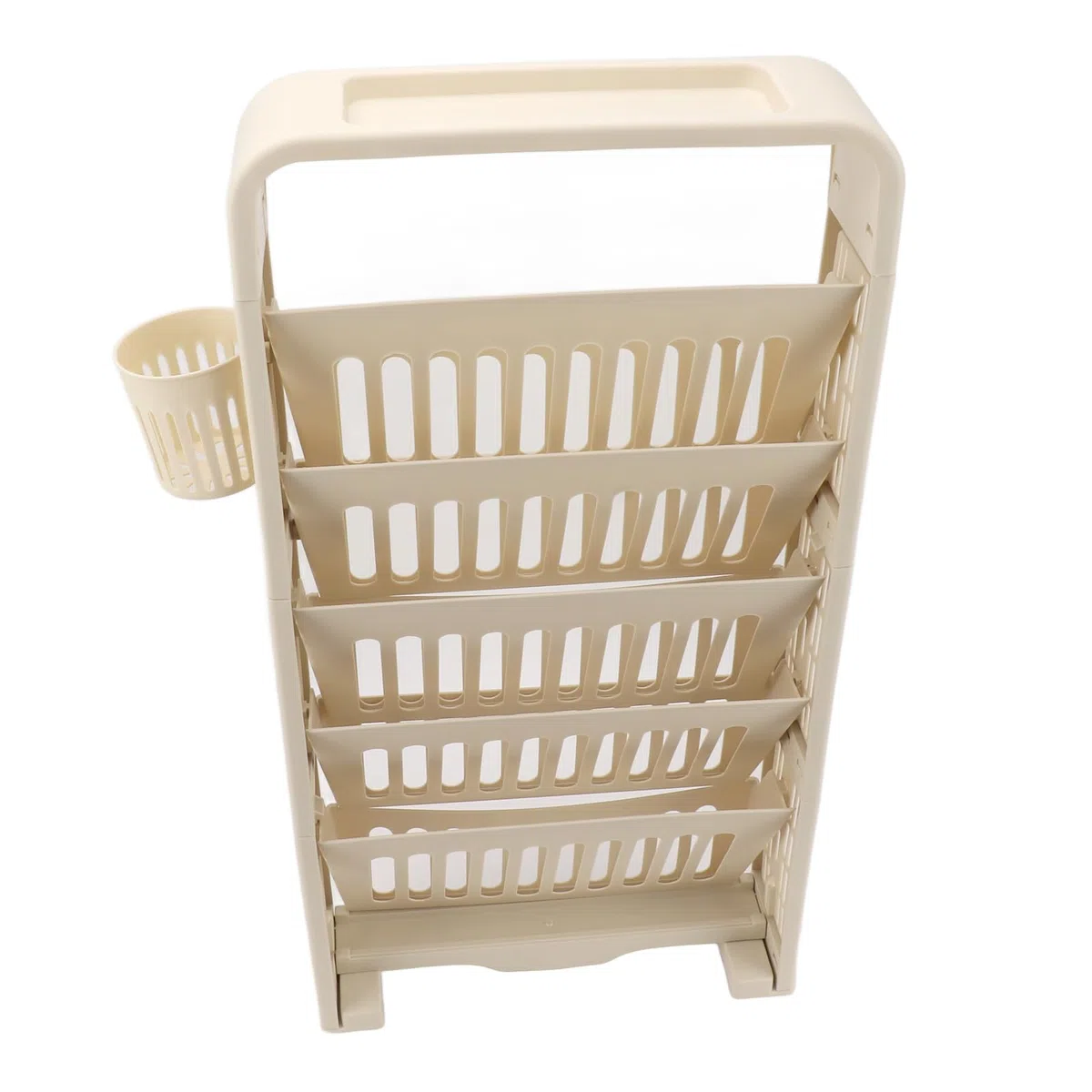 Fockety Carro de estantería móvil de 6 Niveles, Organizador de Archivos, Soporte para Papeles, Estante para Libros, Carro de Almacenamiento para Archivos de Oficina, Escuela, Sala (Crema)