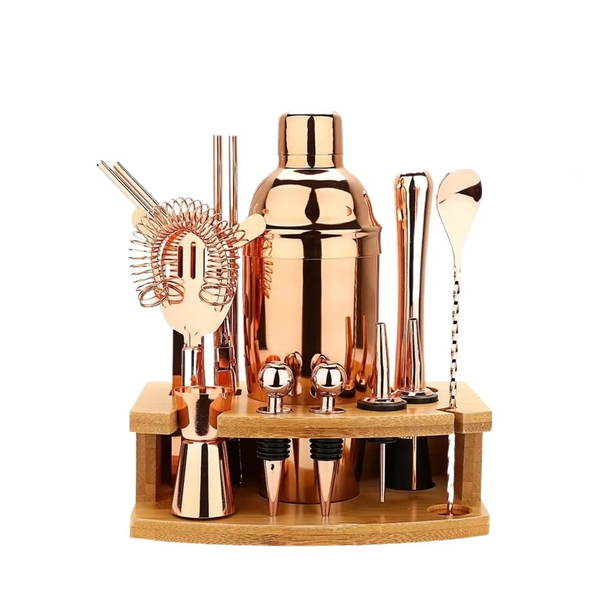 Juego de coctelera, kit barman 16 piezas for mezclador vino(Rose Gold)