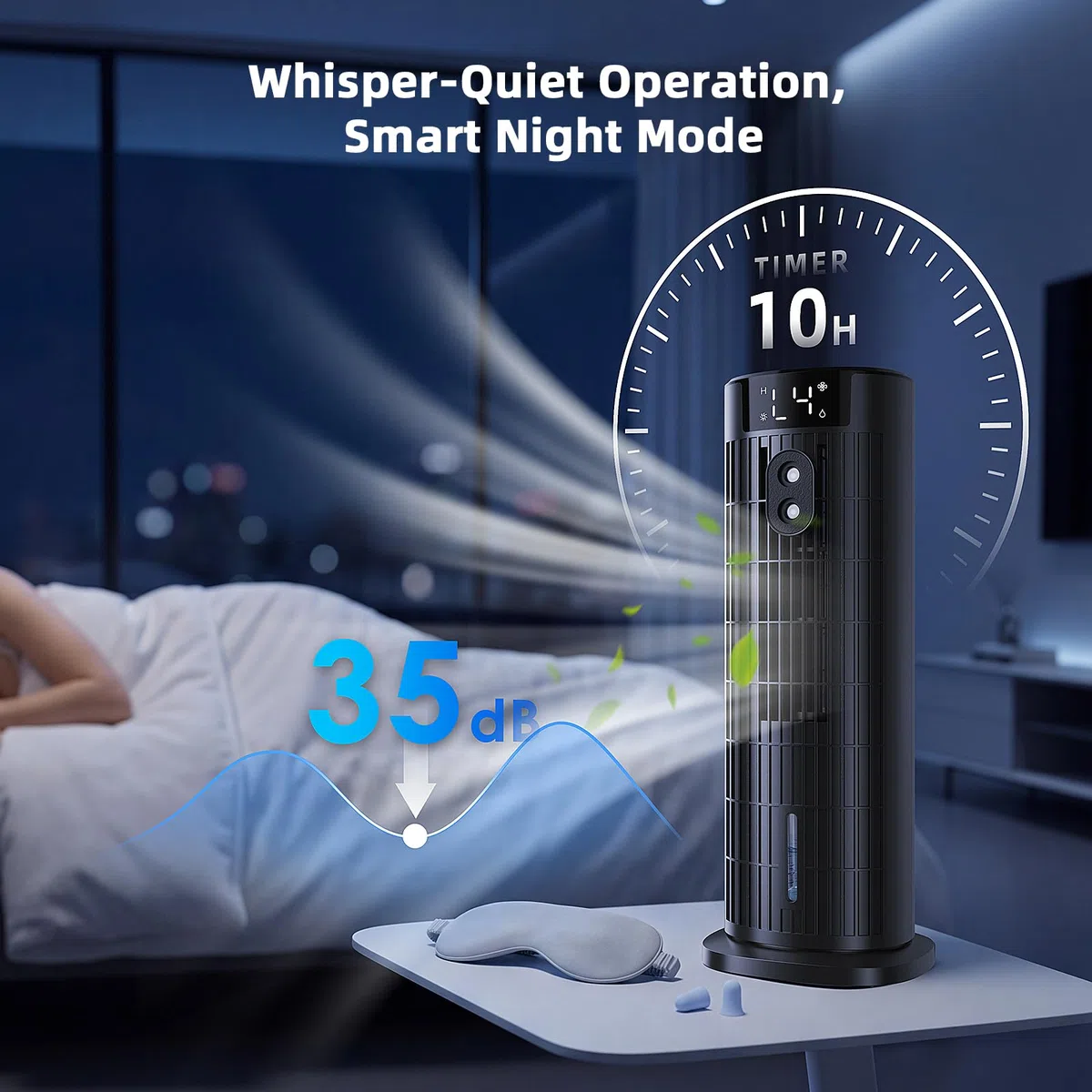 Aire acondicionado portátil sin ventilación externa, negro mate