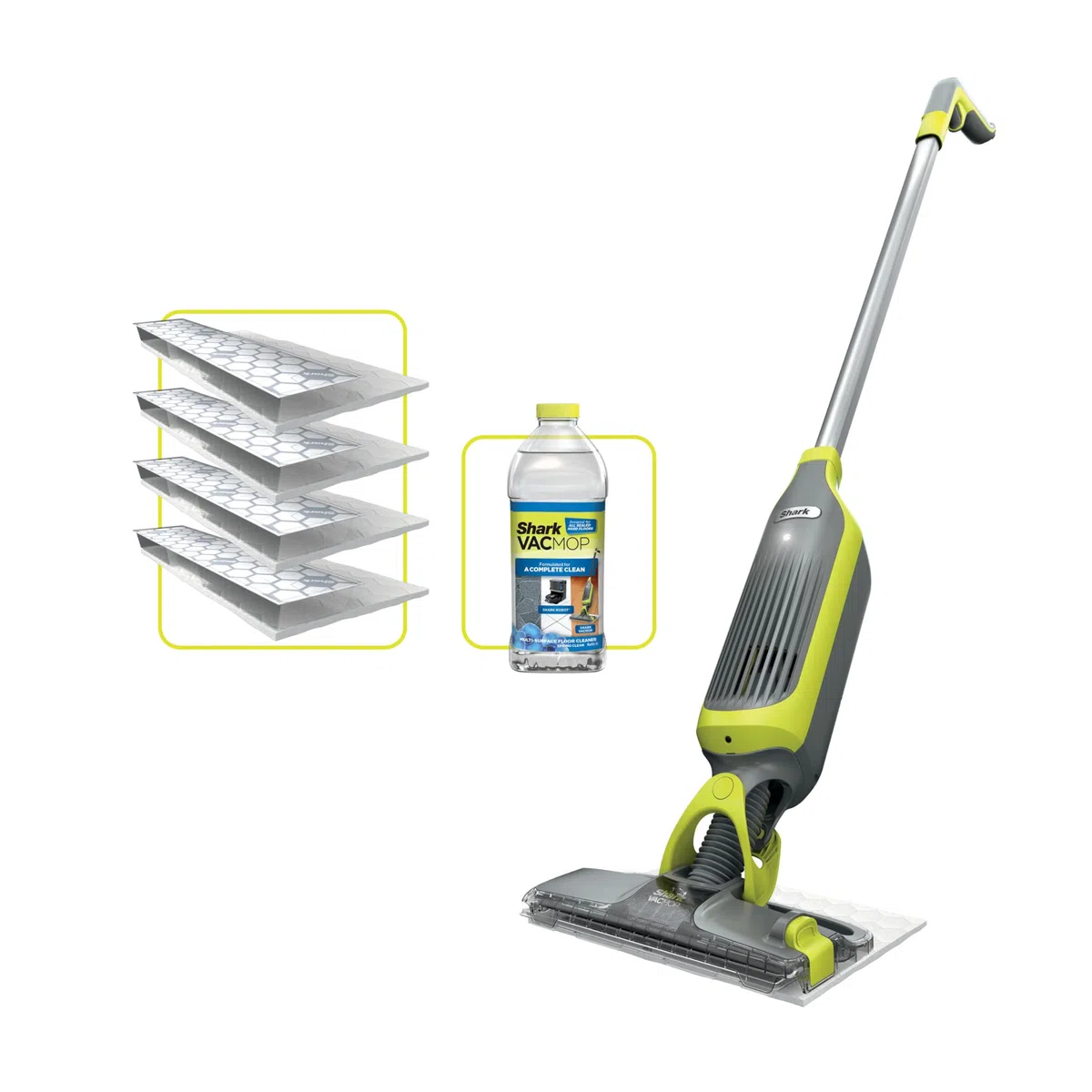 Shark VacMop 2 en 1, Aspiradora y Mopa sin Cable con Spray, Gris Antracita | Para Suelos Duros, 4 Almohadillas Desechables, Solución de Limpieza de 355 Ml, Ligera 1,5 Kg, sin Mantenimiento, VM200EU