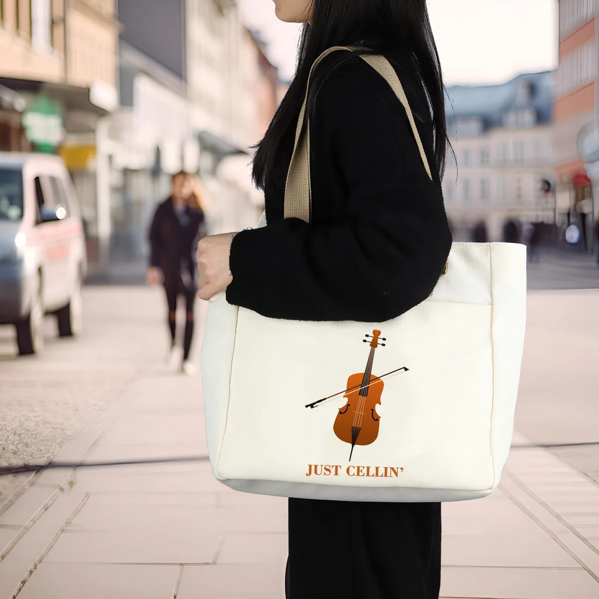 BDPWSS Just Cellin' Funny - Bolso de mano reutilizable para violonchelo orquesta músico de violonchelo