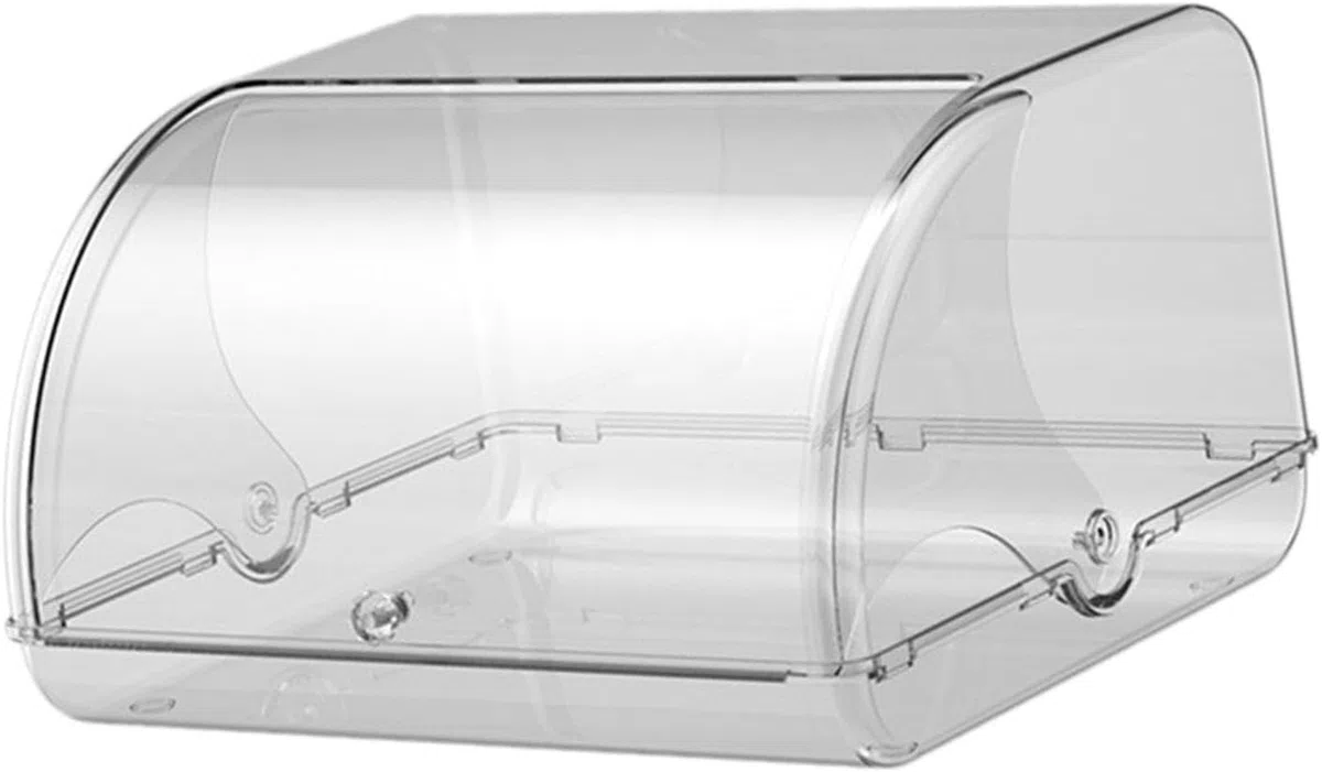 Recipiente Transparente para Pan para Cocina Y Panadería: Organizador con Tapa Enrollable para Productos Horneados Frescos, Galletas Y Almacenamiento En La Transparent