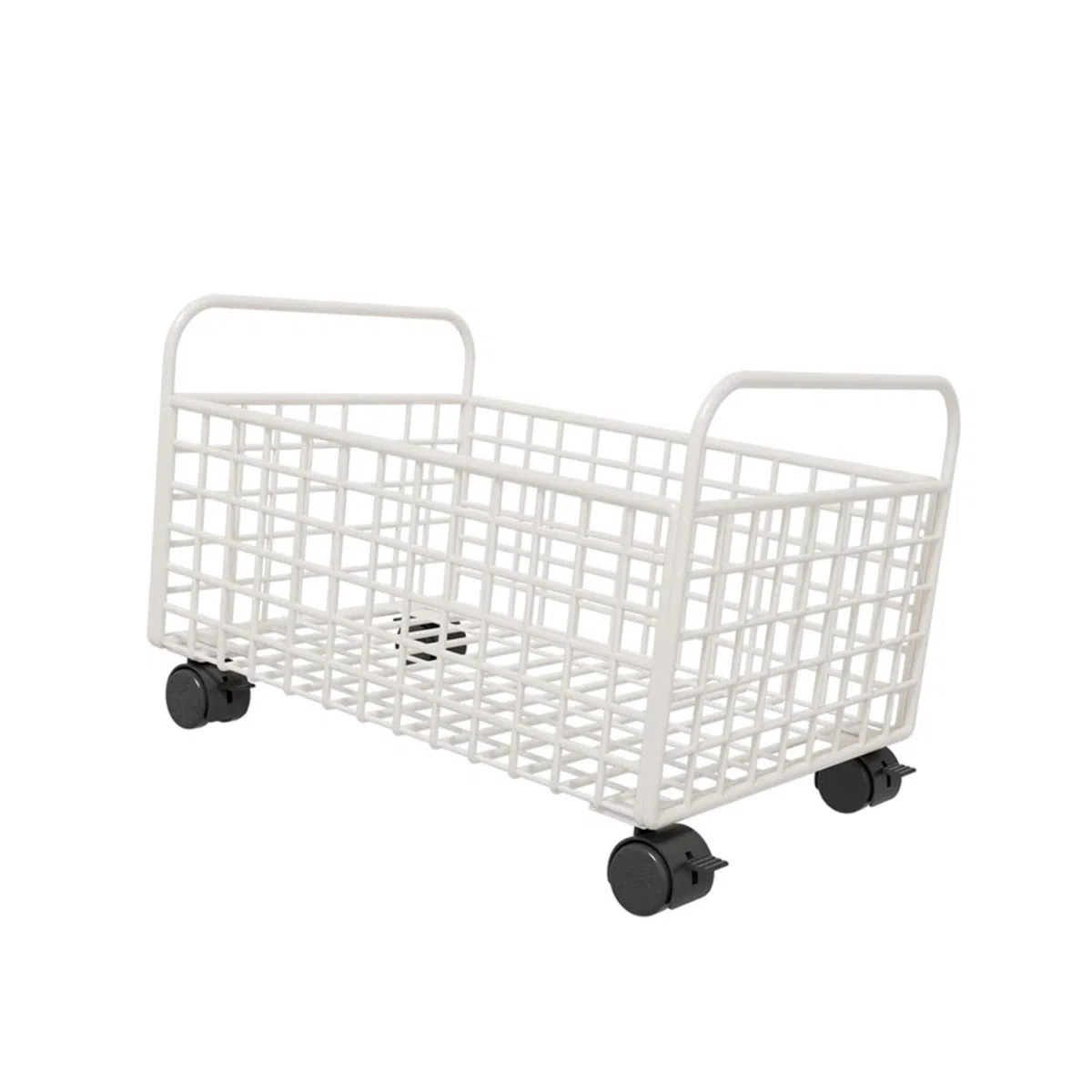 Oshhni Carrito utilitario con Ruedas, contenedor de Almacenamiento de Malla metálica, Organizador de Archivos Debajo del Escritorio con Ruedas para, Blanco, 25 Cm X 38 Cm X 26