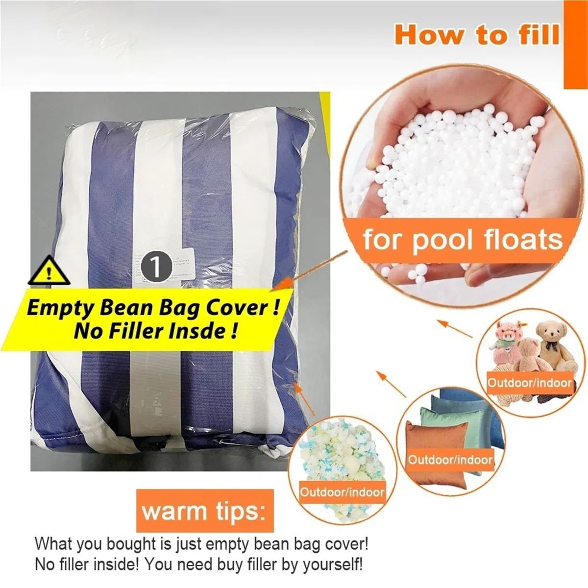 SXBCyan Funda Puff Flotante For Piscina, Sin Relleno, For Exteriores, Impermeable, Resistente A La Intemperie, For Patio Y Piscina, Flotadores Impermeables For Piscina.(Navy Blue Striped)
