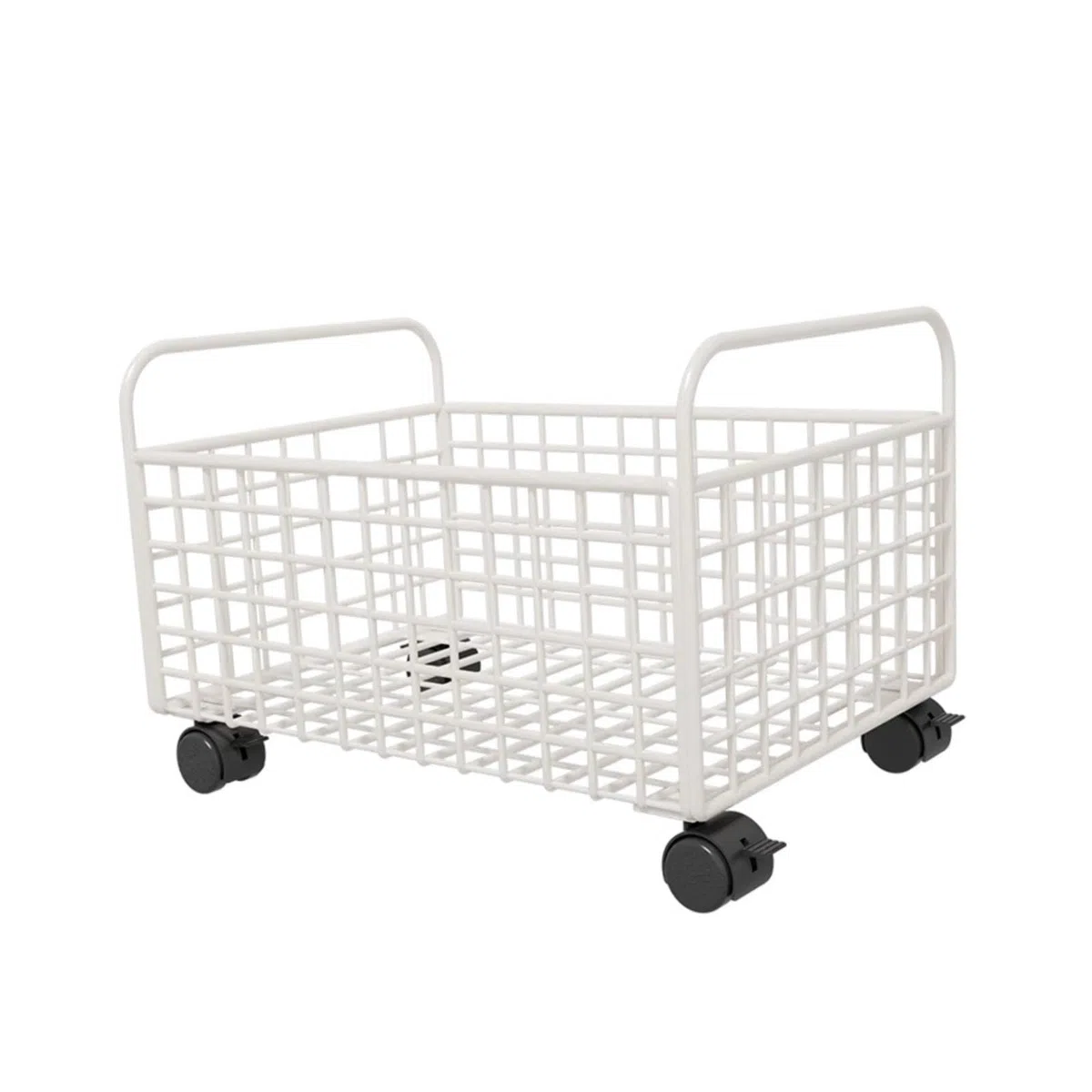 Oshhni Carrito utilitario con Ruedas, contenedor de Almacenamiento de Malla metálica, Organizador de Archivos Debajo del Escritorio con Ruedas para, Blanco, 25 Cm X 38 Cm X 26