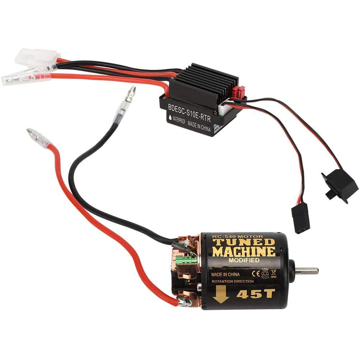 T best Motor RC, Modelo RC Coche 540 Motor de Cepillo con 320A Cepillo ESC RC Piezas Accesorios Universal(45T)
