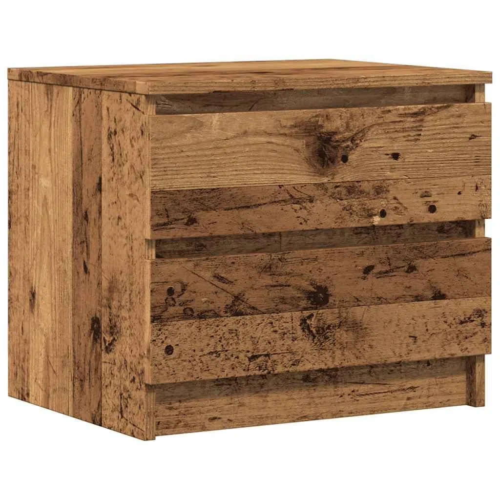 Mesitas de noche 2 piezas de estilo industrial de material a base de madera, 50 x 40 x 43,5 cm, proporcionan mucho espacio de almacenamiento y facilidad de limpieza, perfectas como mesa auxiliar