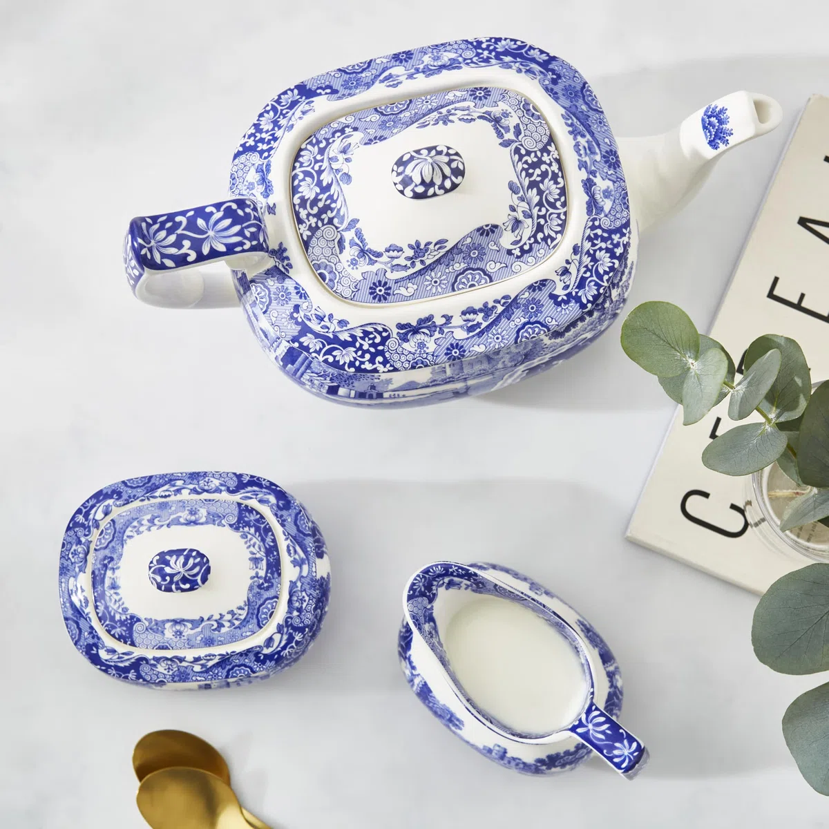 Spode Crema Italiana Azul (Azul, Blanco)