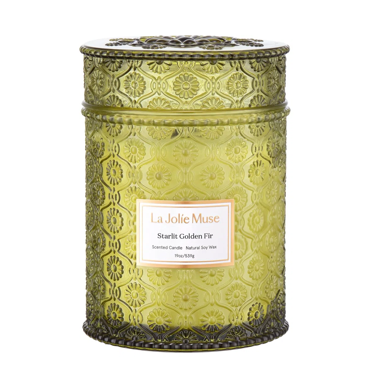 LA JOLIE MUSE, Vela Perfumada de Abeto Balsámico y Madera de Cedro, Vela de Regalo Dia de la Madre, Aroma Amaderado Para el Hogar, Vela de Tarro de Vristal Grande, 80 Horas de Combustión, 550g