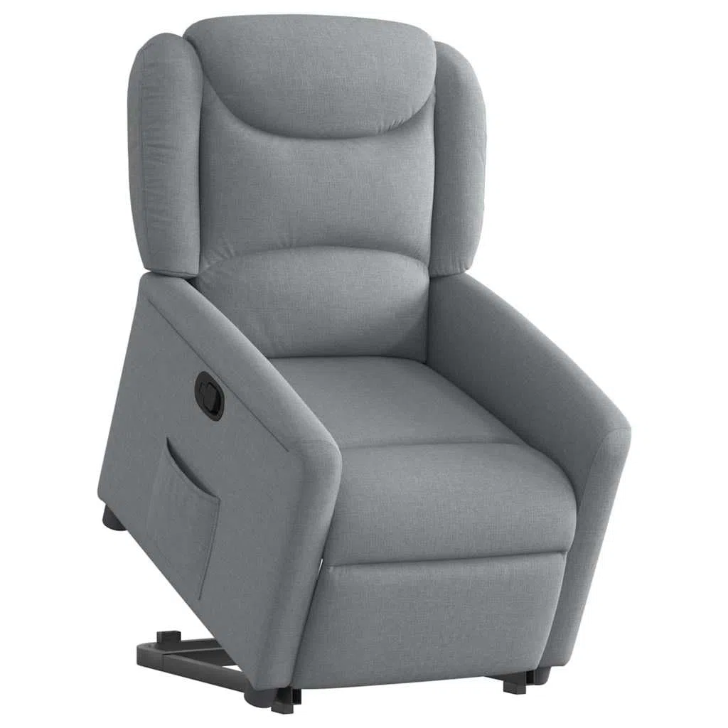 Sillón reclinable elevable de Tela Gris Claro