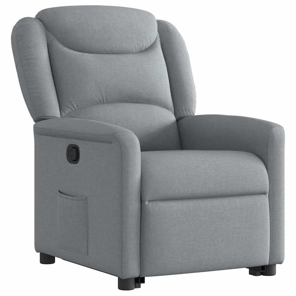 Sillón reclinable elevable de Tela Gris Claro