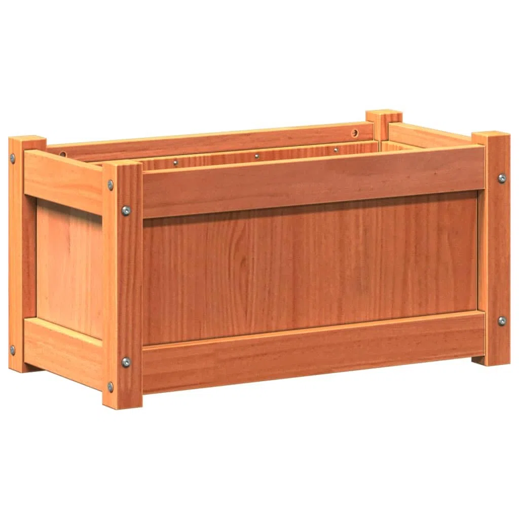 Genérico Jardineras de Exterior 2 uds Madera Maciza de Pino marrón Cera,Casa y jardín,Jardín,Jardinería,Maceteros y jardineras,Marrón,837444