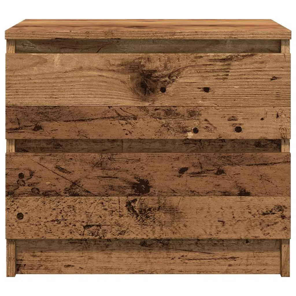 Mesitas de noche 2 piezas de estilo industrial de material a base de madera, 50 x 40 x 43,5 cm, proporcionan mucho espacio de almacenamiento y facilidad de limpieza, perfectas como mesa auxiliar